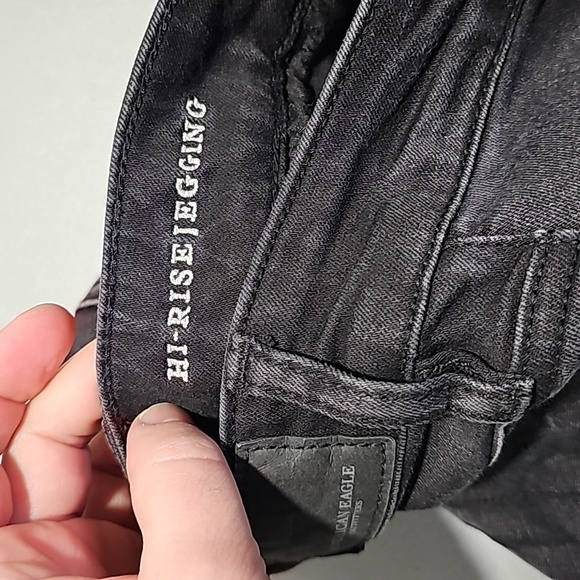American Eagle black super stretch X size 0 high rise jeggings - Picture 7 of 8
